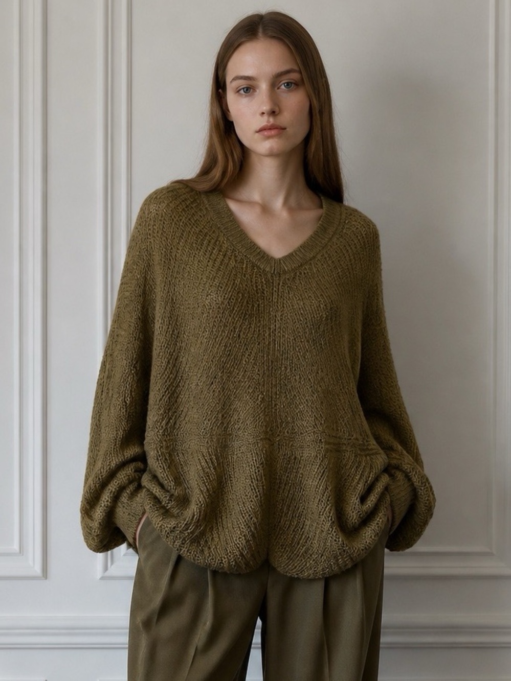 Vertigo Ribbed Balloon Sweater Womens Medium Lightweight Warm Cozy Long Length